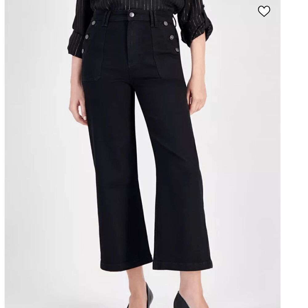 NWT Nautica Jeans‎ Women's Solid Black Cropped Sailor Jeans 6